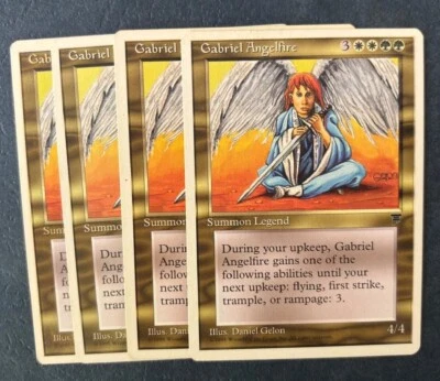 MTG 4X CHRONICLES GABRIEL ANGELFIRE NM MAGIC THE GATHERING RARE ENGLISH CREATURE - Image 1 of 4