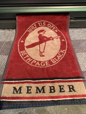 102nd US Open Golf Towel-Bethpage Black 2002-USGA Member. 11”x36” PreOwned Cover