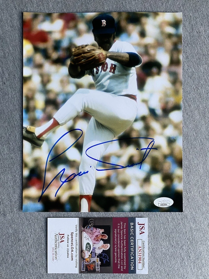 BOSTON RED SOX LUIS TIANT AUTOGRAPH 8x10 ACTION PHOTO- JSA AN31904 - Image 1 of 1