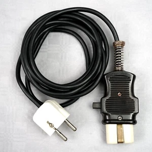 Antiguo cable de alimentación para dispositivos antiguos 6 mm enchufe de calentador enchufe de calentador baquelita - Imagen 1 de 7