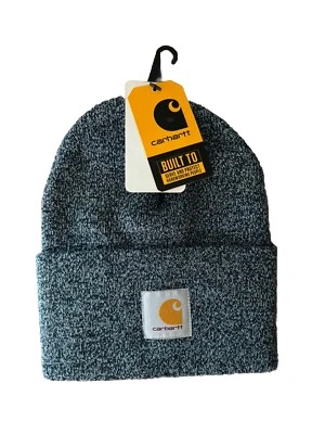 Gorro Carhartt Para Hombres Acrílico Tejido Puños 8" x 9" Azul Noche/Azul Alpino Marl Foto 1 de 2