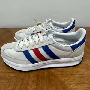Adidas Run 72 Sneaker Herren 8,5 Weiß Blau Rot Nylon Wildleder Komfort 70’s Schuhe - Bild 1 von 12