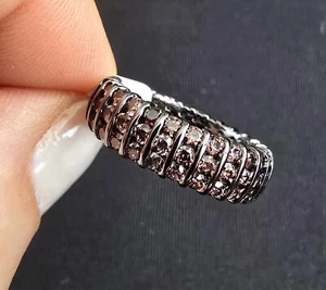 Bomb Party Ring “Dearest Dreamer” RBP8228 Brown Tourmaline CZ Hematite Size 6 - Picture 1 of 3