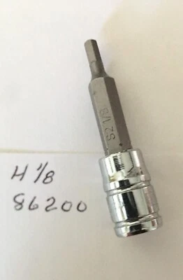 Kobalt H 1/8 x 1/4" Dr Hex Bit Socket - S2 Shaft - 86200  Free USA Shipping - Image 1 of 2
