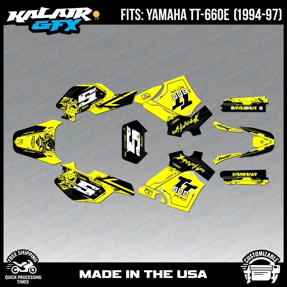 Kit Gráficos para YAMAHA TT-600E (1994-1997) Night-city - AMARILLO Foto 1 de 4