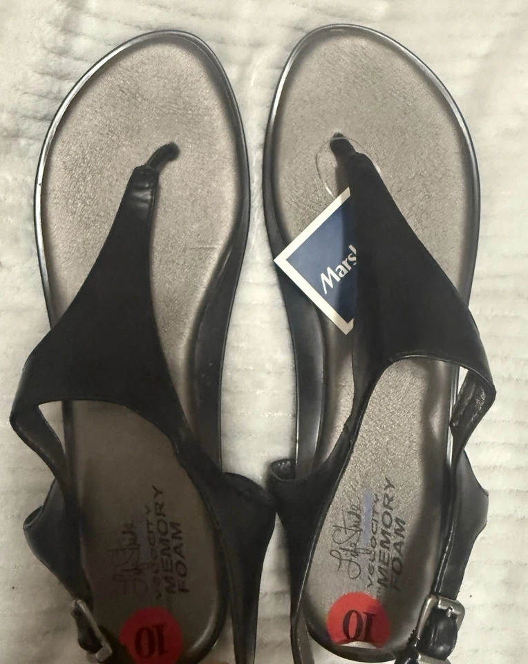 Sandalias Life Stride Velocity con espuma viscoelástica flexibles cómodas negras 10 M ¡Nuevas! Foto 1 de 4