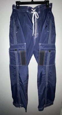 Pantalones vintage Y2K Jocko, holgados para hombre, nailon cargo azul, skatercore, punk, urbanos, vanguardistas Foto 1 de 4