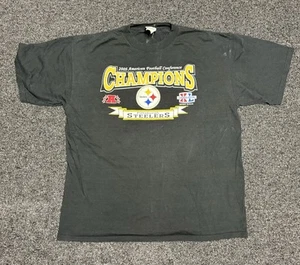 Camiseta negra vintage Y2K Pittsburgh Steelers 2005 Conference Champions talla XL - Imagen 1 de 2