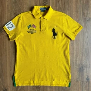 Vintage Polo Ralph Lauren Brazil Track & Field Polo Shirt Big Pony Medium - Picture 1 of 6