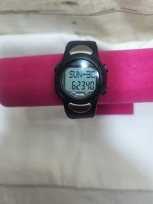 Medline Watch Unisex Black Silver Tone Digital Heart Rate Monitor WR30M Never  - Image 1 of 4