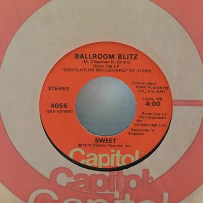 Sweet 45 Ballroom Blitz / Restless 1974 Capitol 4055 vg+ - Image 1 of 2