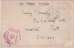 WW1 Bath Somerset auf Active Service Soldiers Cover FPO A.4 Censored Military - Bild 1 von 3