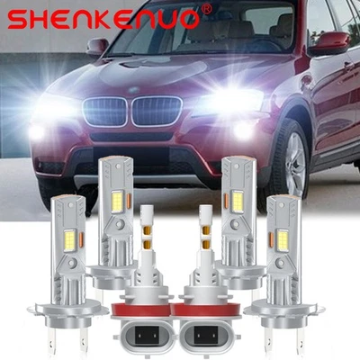 Para BMW X3 2004 2005-2014-6x 6000K Faro LED Alto/Bajo + Kit Bombillas Antiniebla Foto 1 de 4