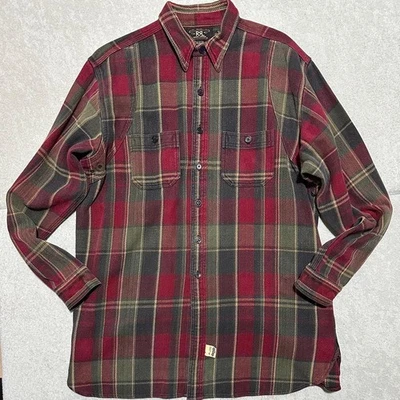 XL talla grande!! ️RRL Doble R L Camisa Chaqueta Cuadros Rojo Verde Foto 1 de 4
