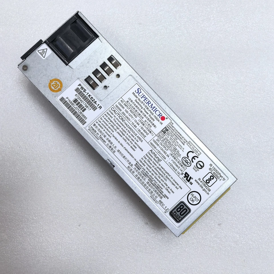 SuperMicro PWS-1K62A-1R PWS-1K02A-1R hot-swappable power supply 1000W 1600W - Image 1 of 4