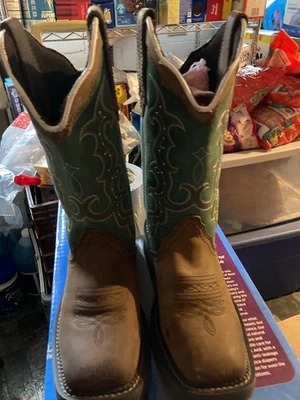 Женские ковбойские сапоги вестерн Justin цыганские 6,5 B кожа коричневые бирюзовые рабочие L2904 - Изображение 1 из 2