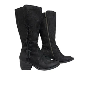 Born Leder schwarz Wildleder Tal Stiefel Größe 7 - Bild 1 von 8