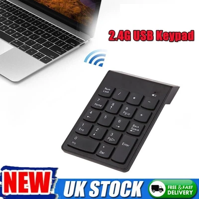 Wireless 2.4GHz USB 18 keyboard Number Pad Numeric Keypad Keyboard for Laptop PC - image 1 of 4