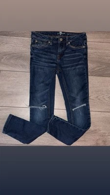 Pantalones de mezclilla ajustados desgastados talla 10 para niñas 7 For All Mankind  Foto 1 de 4