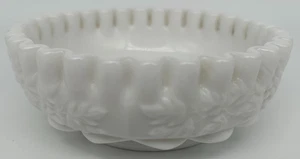 Westmoreland Milk Glass Paneled Grape Fruit Bowl~Crimped Top Rim - Picture 1 of 8