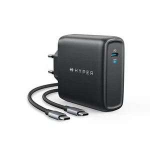 Hyper HyperJuice 100 W GaN Netzteil Schwarz USB-C-Port inkl. Ladekabel BRANDNEU - Bild 1 von 4