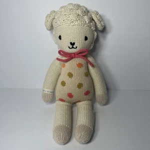 Cuddle + Kind Lucy the Lamb Plush Knit Doll with Polka Dot Pattern - Picture 1 of 12