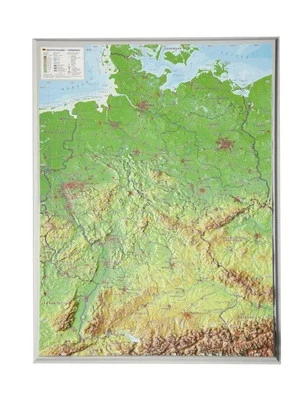 Reliefkarte Deutschland klein 1 : 2 400 000 | (Land-)Karte | 1 S. | Deutsch - Bild 1 von 2