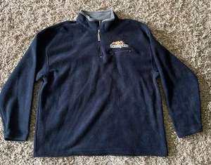 Vtg Warner Bros Scooby Doo 1/4 Zip Pullover Fleece Jacket Blue Size 2XL - Picture 1 of 5