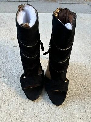 Tacones de gamuza Envy Lucille Peep-toe - negros EE. UU. 5,5 Foto 1 de 4