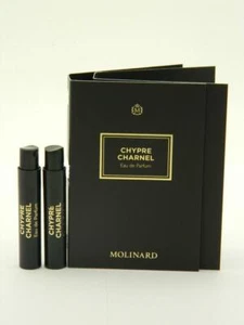 2 X Molinard CHYPRE CHARNEL Eau de Parfum Vial Spray 1ml New With Card