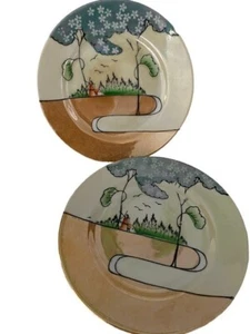 2 Small Made in Japan Plates 8" Hand Painted No Chips Lusterware - Picture 1 of 4