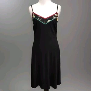 Vintage 90s Y2K Esprit Slip Dress Black Fairy Whimsigoth 7/8 - Bild 1 von 9