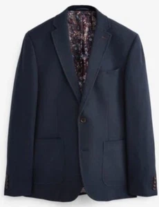 mens signature herringbone wool blazer. navy size 42R. new. RRP £135 - Picture 1 of 7