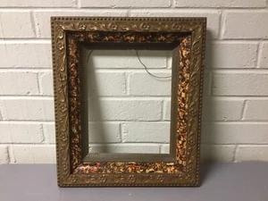ANTIQUE VTG GOLD GILT BARBOLA DEEP FRAME WITH MUTED PRINT ACCENT 14 3/4 X 12 3/4 - Bild 1 von 11