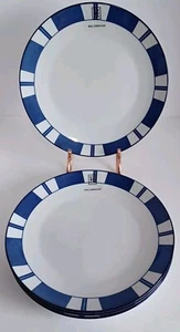 4 Godinger Jill Zarin Geometric Blue Design 10.5" Dinner Plates, New  - Picture 1 of 2
