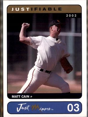 2002-03 Justifiable #3 Matt Cain - Image 1 of 2
