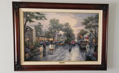 Thomas Kinkad- Carmel, Sunset on Ocean Avenue 24x36 4950 S/N 帆布 - Charter — 第 1/4 张图片