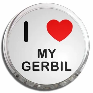 My Gerbil I Love Heart Memo Fridge Magnet Plastic Clip (58mm) - Picture 1 of 2