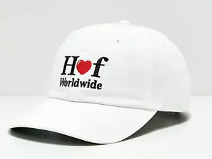 Huf Worldwide Zapatos de Skate Gorra Papá 6 Panel Sombrero Love CV Visera Curvada Blanco - Imagen 1 de 3