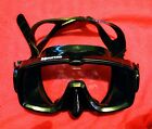 Halcyon Single Lens Swim Goggles With Black Frame And Black Skirt Scuba