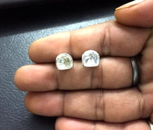 Polki Diamond Stud Earring, 925 Sterling Silver Pave Set Christmas Gift Earring - Picture 1 of 7