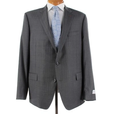 Samuelsohn NWT Super 120s Wool Two Piece Suit Size 48L US Gray & Blue Striped - Image 1 of 4
