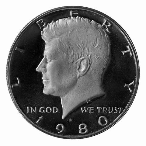 1980 S Kennedy Half Dollar Gem Deep Cameo Proof CN-Clad Cover