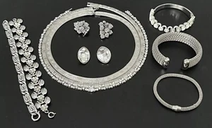 Vintage To Now Silver Tone Highend Statement Jewelry Lot - Picture 1 of 24