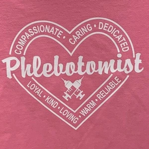 Phlebotomist XXL Gildan Magenta T Shirt Lab Medical Blood Doctor Technician - Picture 1 of 7