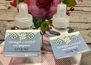 Lot / Set Of 2 Yankee Candle Scent Plug ScentPlug Refills In Azure Sky - Picture 1 of 2