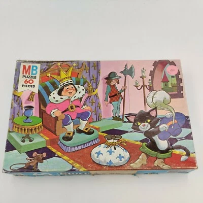 MB Storybook Puzzle Gato con Botas Cuento de Hadas 60 Piezas 1978 Completo Foto 1 de 4