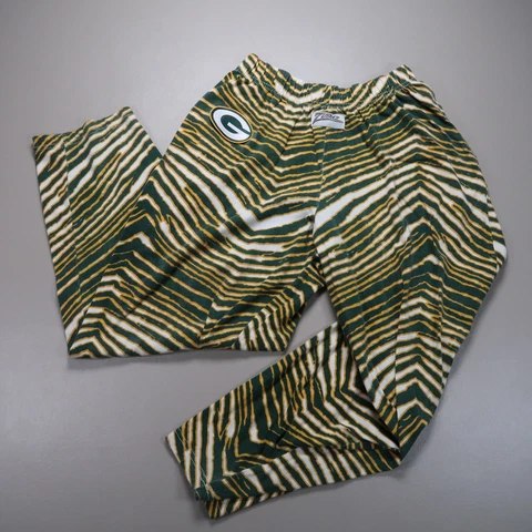Green Bay Packers Pants Mens Small Zebra Green Zubaz Striped Sleep Pajama Lounge Cover