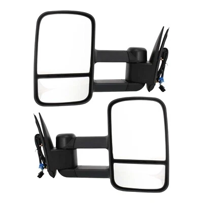 Espejo retrovisor de remolque eléctrico para Chevy Silverado 1500 2003-2006 manual plegable texturizado 2 piezas Foto 1 de 4