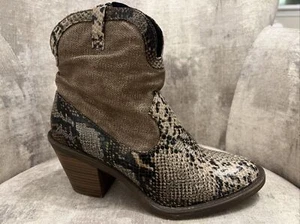 Blowfish Lolly vegane Schlangenlederstiefel braun Malibu Stiefelette Damen 10 Western - Bild 1 von 17